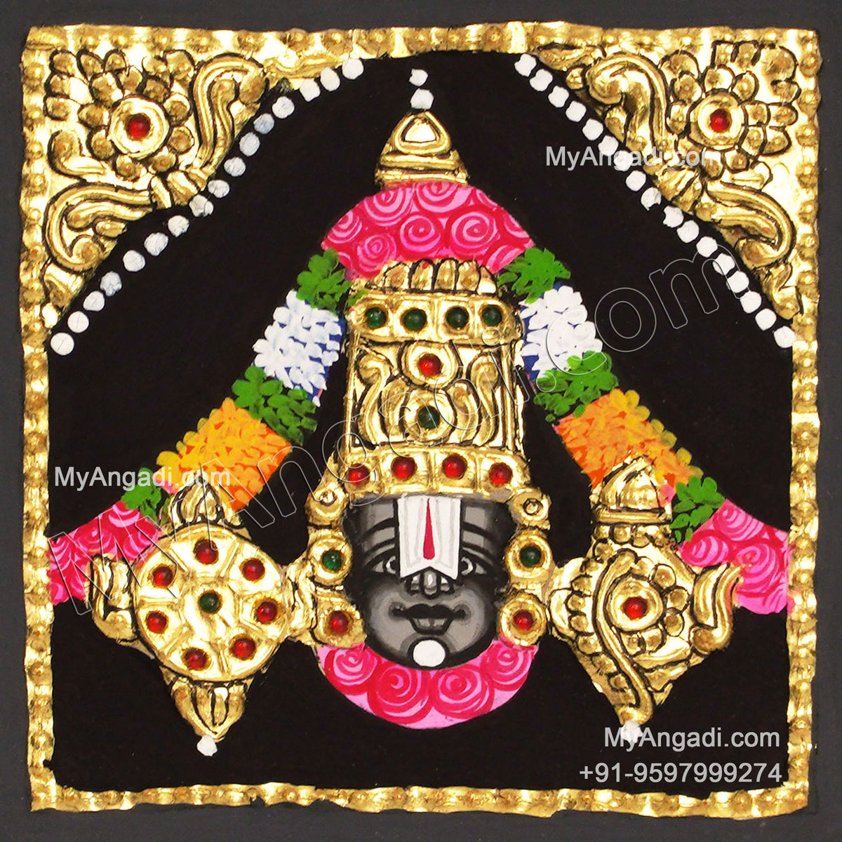 Balaji Face Tanjore Painting