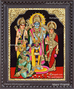 Ram Darbar - Ram with Sita, Hanuman, LakshmananTanjore Painting