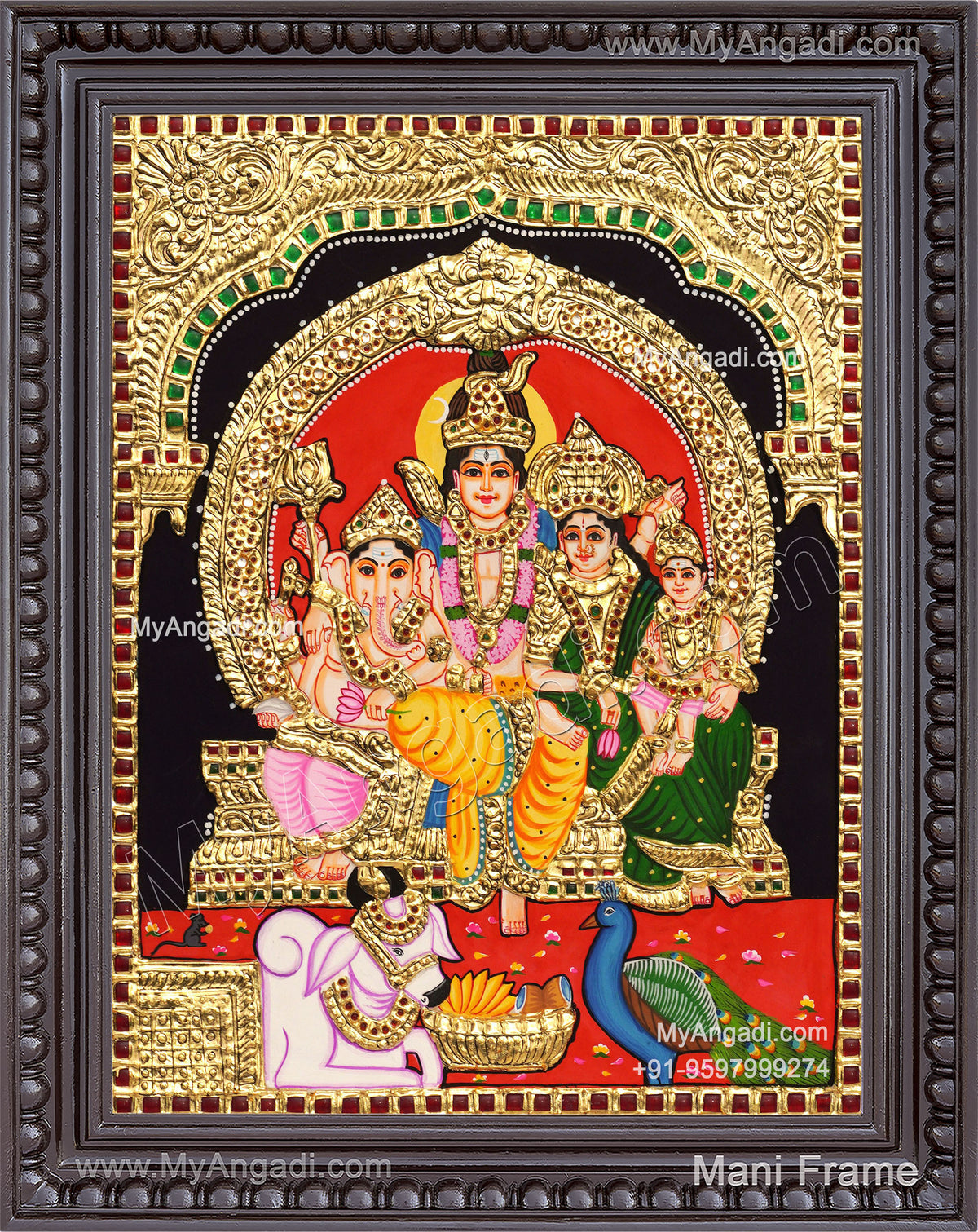 Shivan Family Tanjore Painting