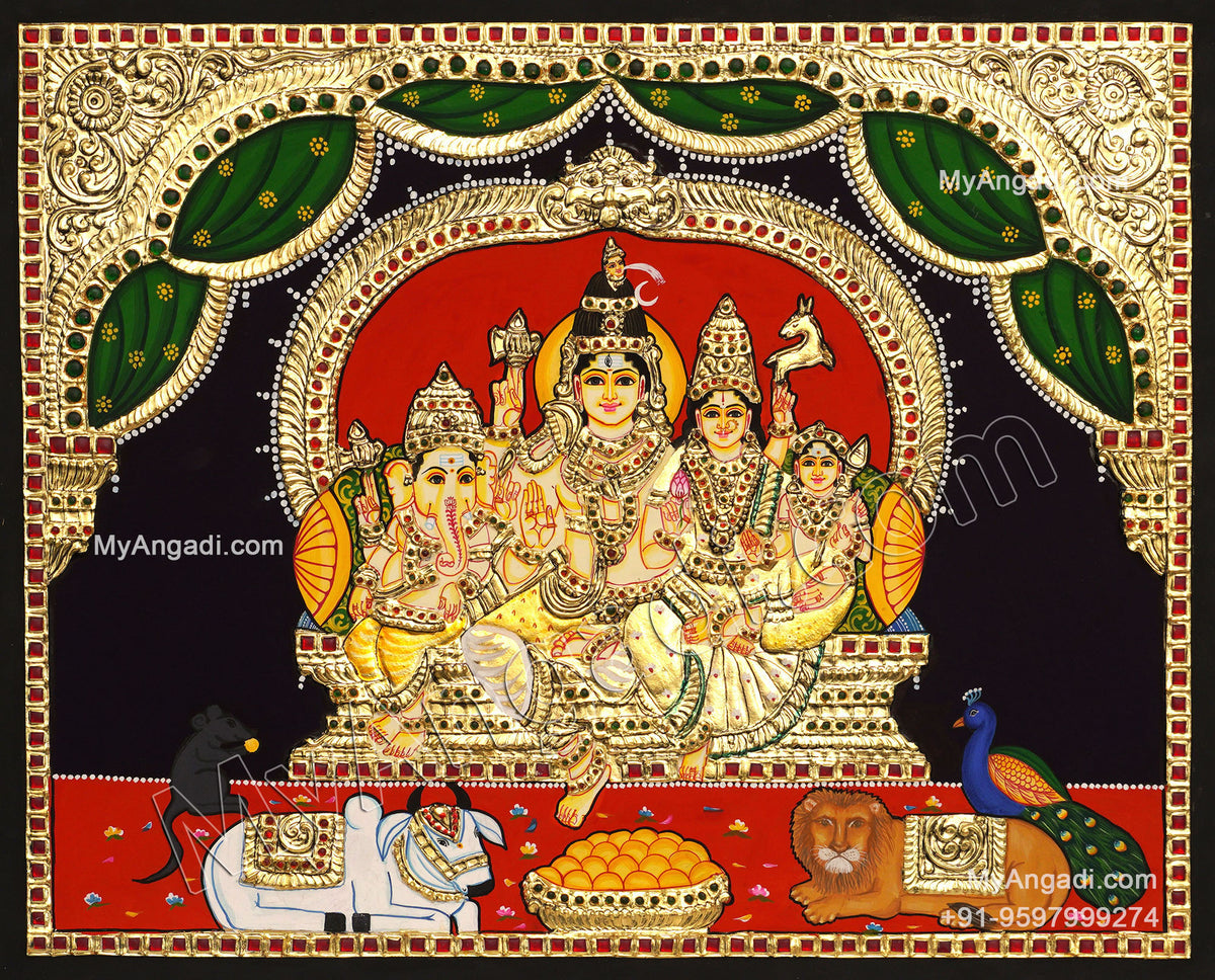 Shiva Family Tanjore Painting