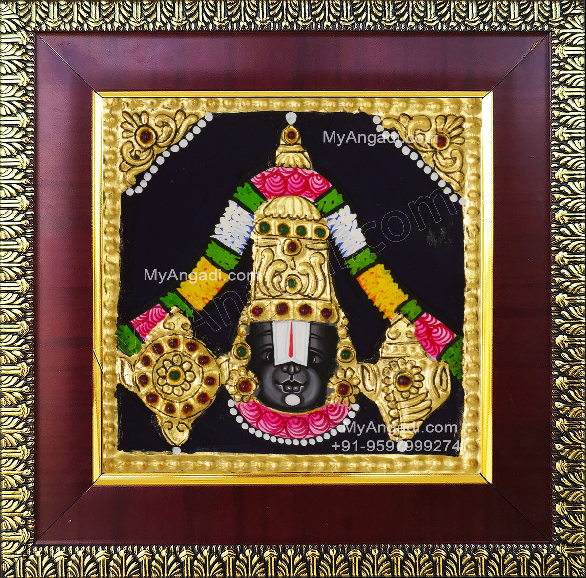 Balaji Face Tanjore Painting
