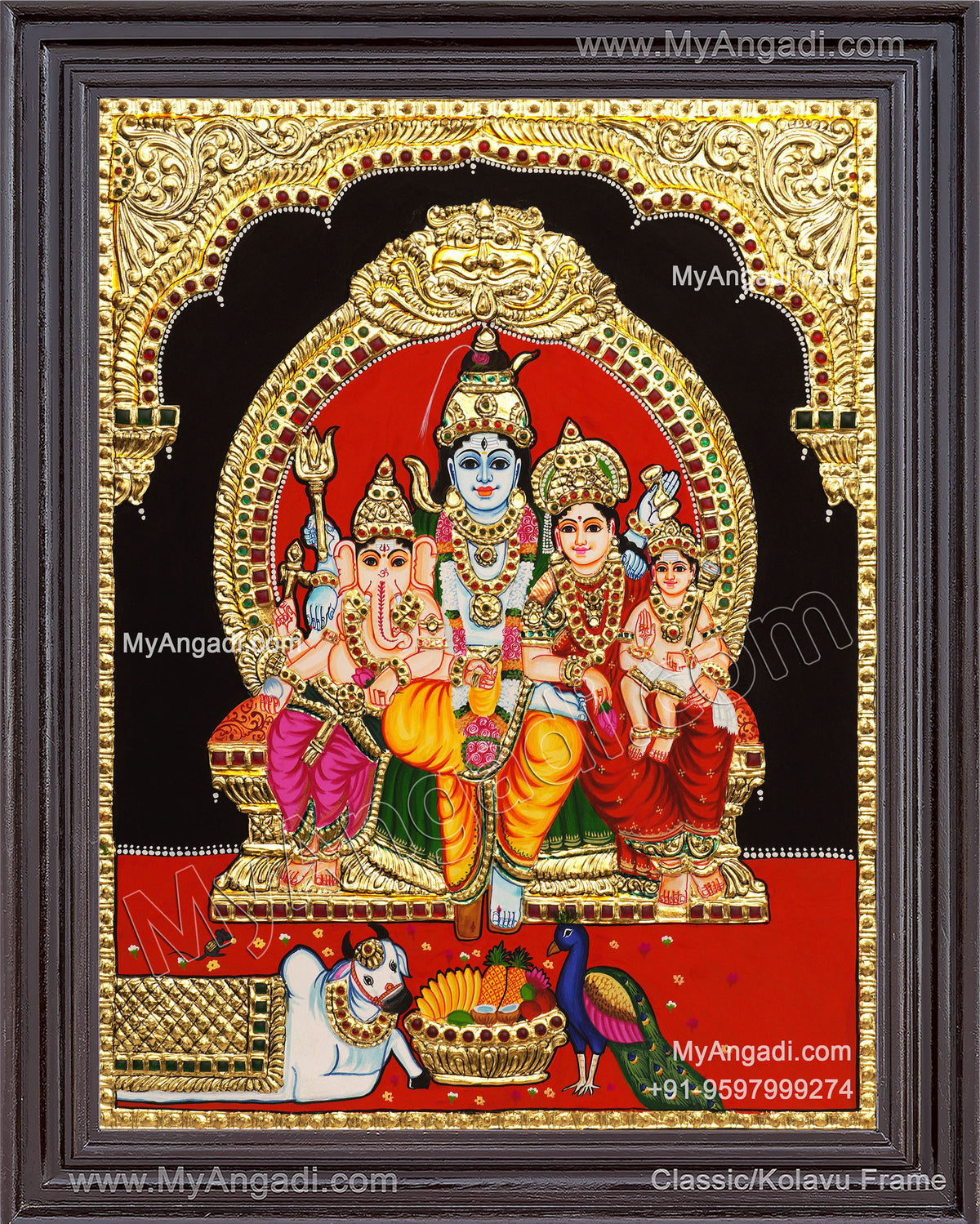 Shiva Family Tanjore Painting