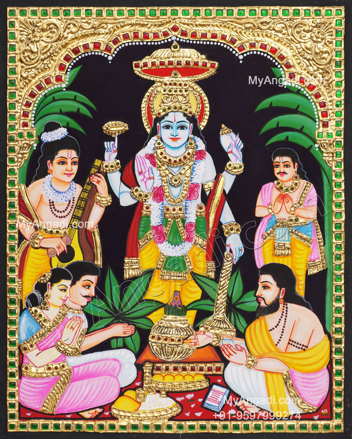 Sathya Narayana Swami Tanjore Painting