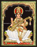 Embossed Saraswathi3D Tanjore Painting