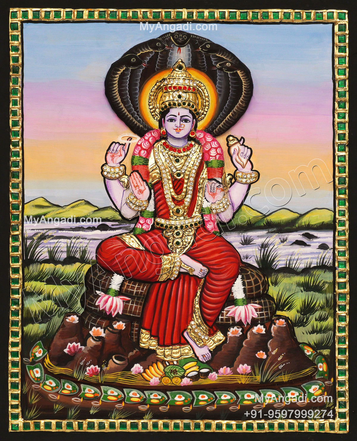 Renuka Devi3D Embossed Tanjore Painting