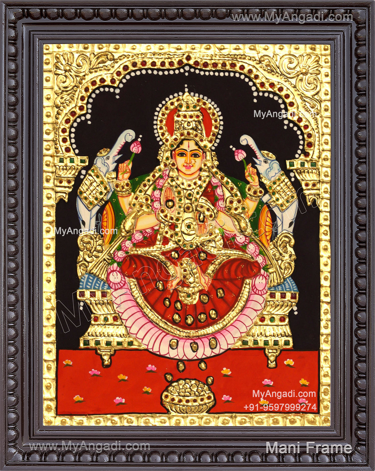 Gajalakshmi Tanjore Painting