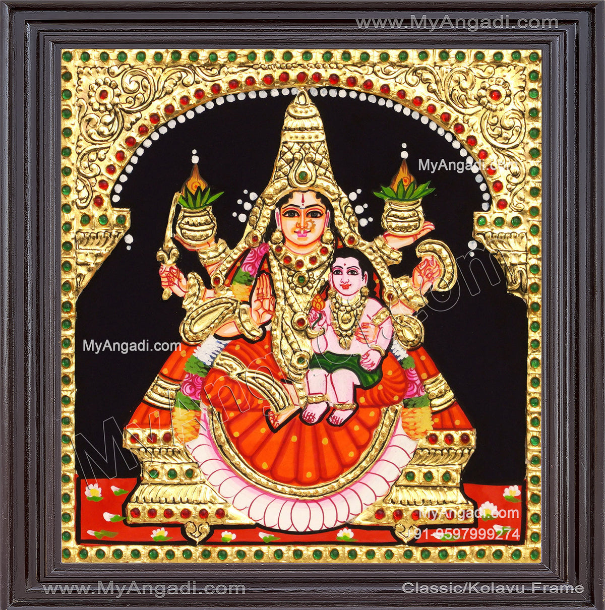 Santhana Lakshmi Tanjore Painting