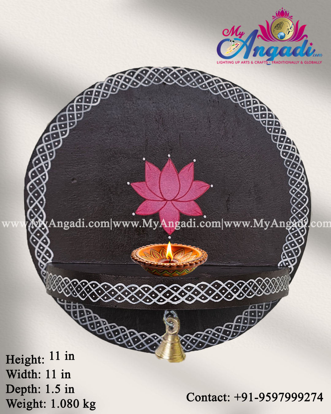 Vagai Wood Lotus Lamp Holder