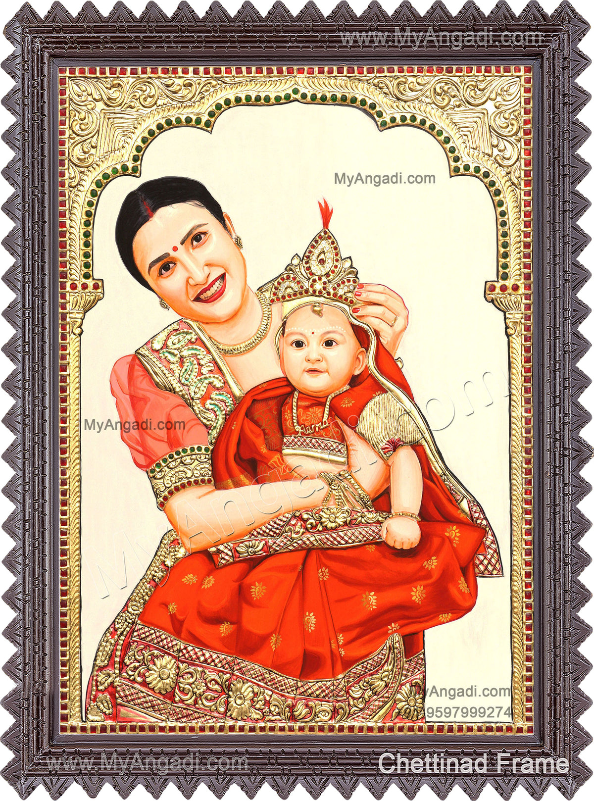 Customized Portrait Tanjore Painting