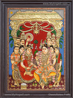 Krishna Rukmani Kalyanam Tanjore Painting