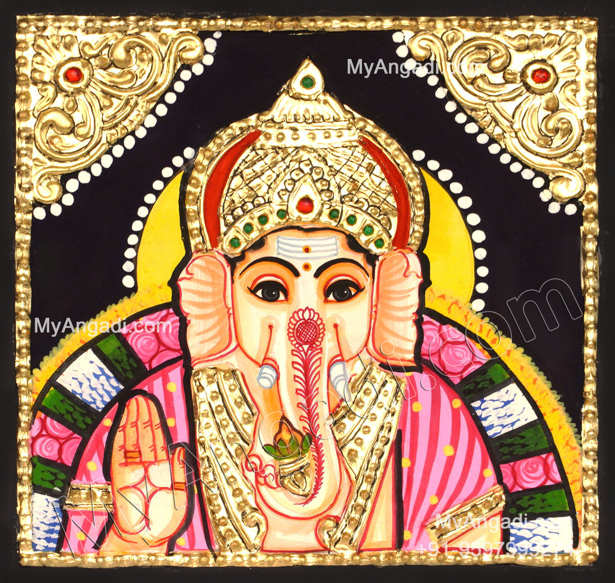 Small Size Ganesha Tanjore Painting