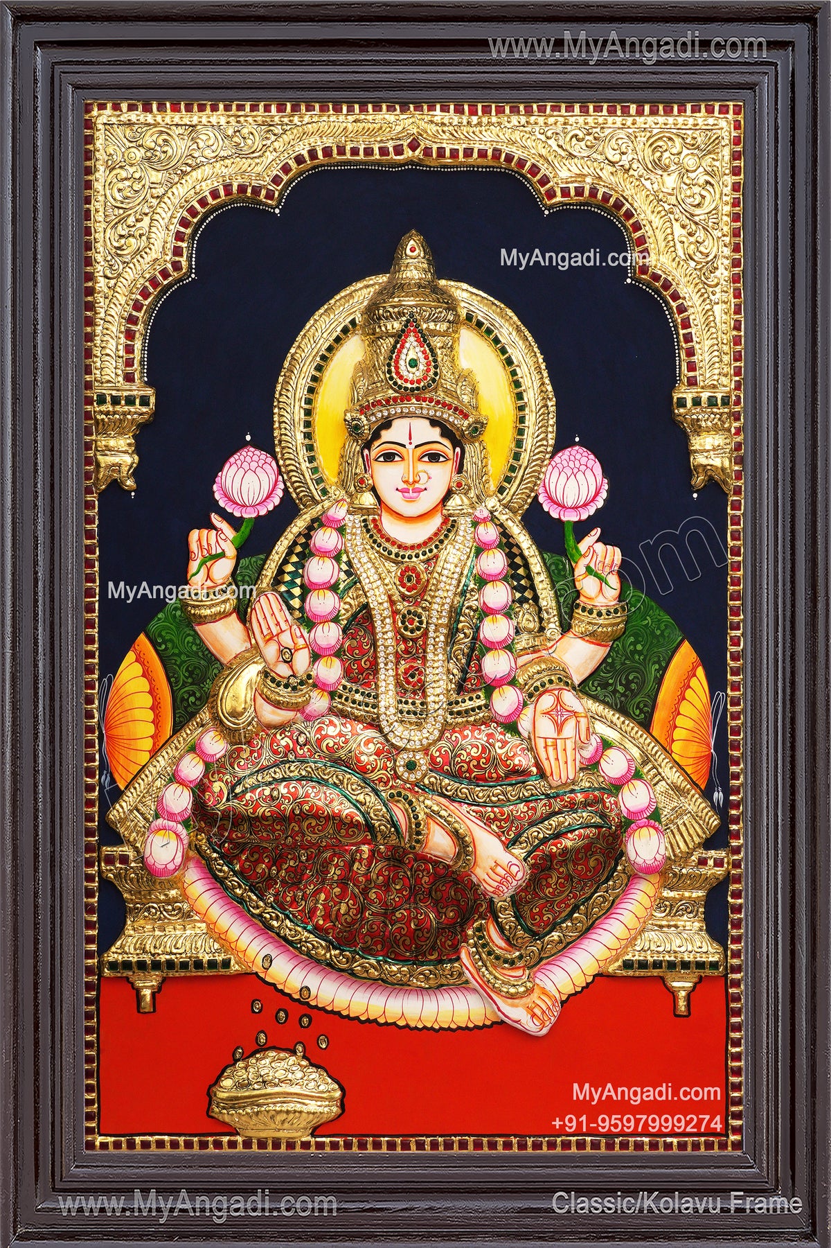 Mahalakshmi 3D Tanjore Painting