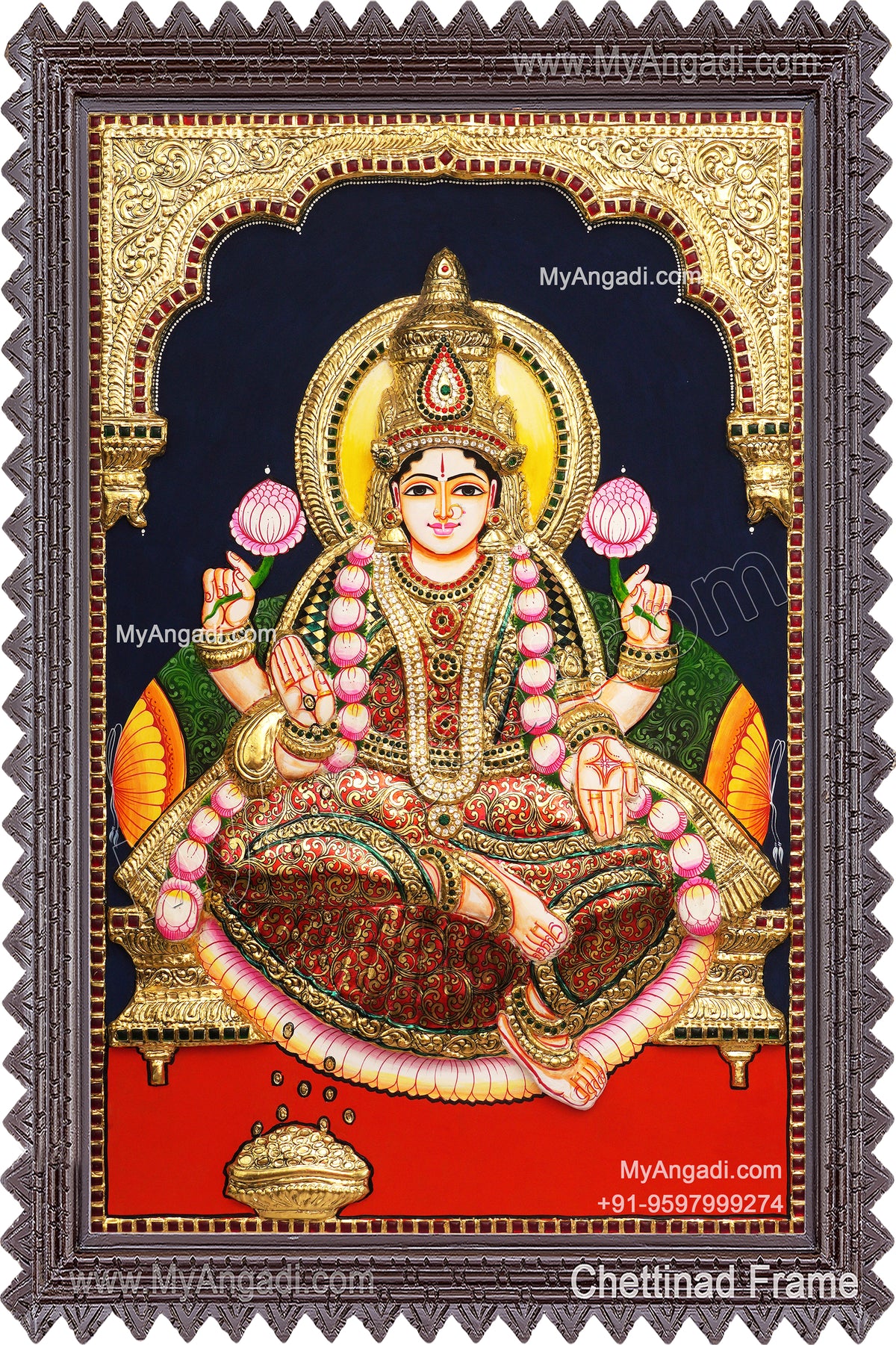 Mahalakshmi 3D Tanjore Painting