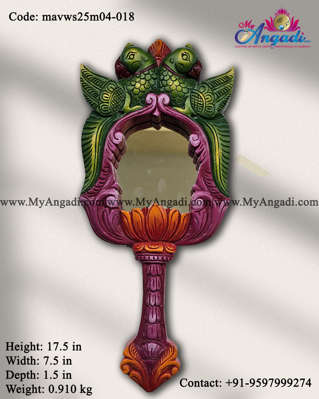 Decorative Parrot Hand Wall Mirror