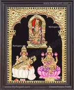 Lalitha Devi Saraswathi Lakshmi Tanjore Painting