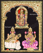 Lalitha Devi Saraswathi Lakshmi Tanjore Painting