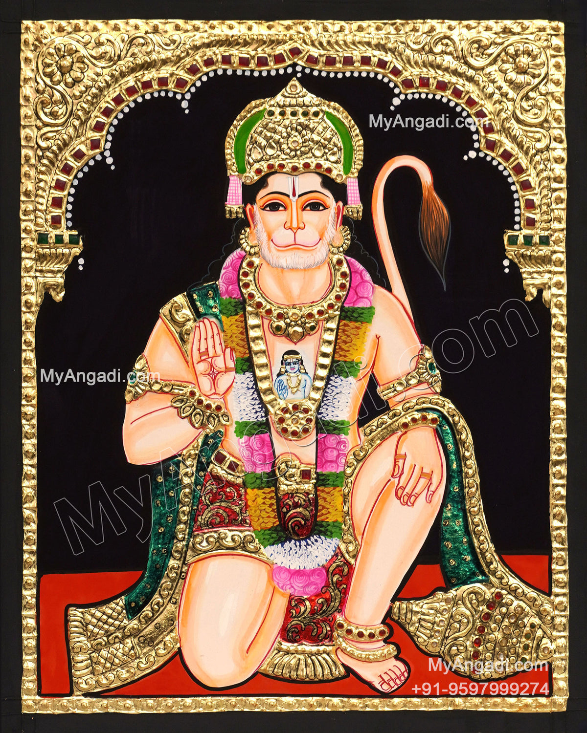 Hanuman Tanjore Painting