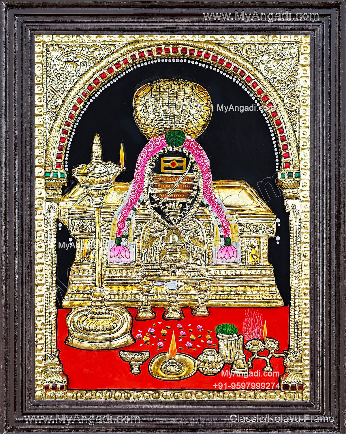 Shiva Lingam 2D Tanjore Painting