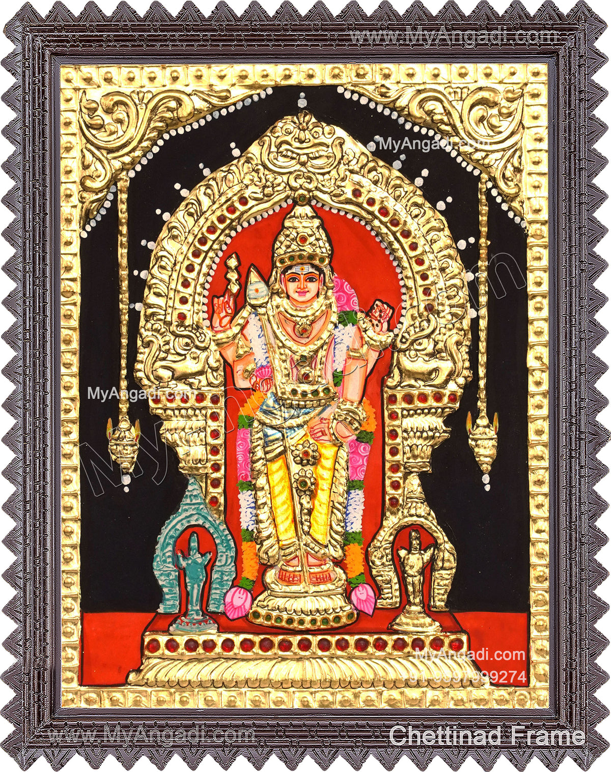 Thiruchendhur Murugar Tanjore Painting