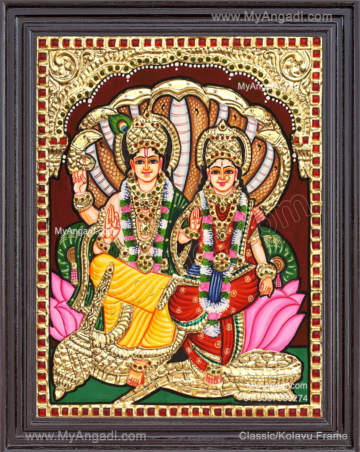 Vishnu Lakshmi Tanjore Painting