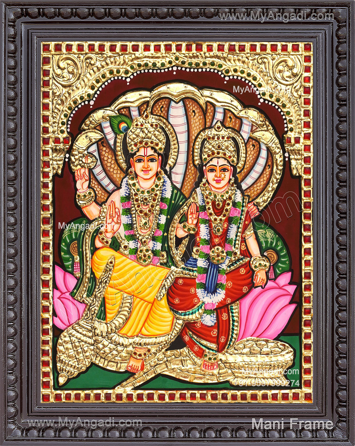 Vishnu Lakshmi Tanjore Painting