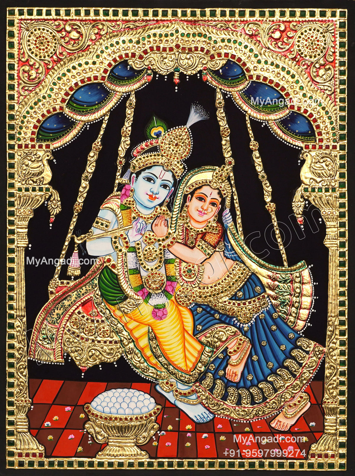 Radha Krishna Tanjore Paintings