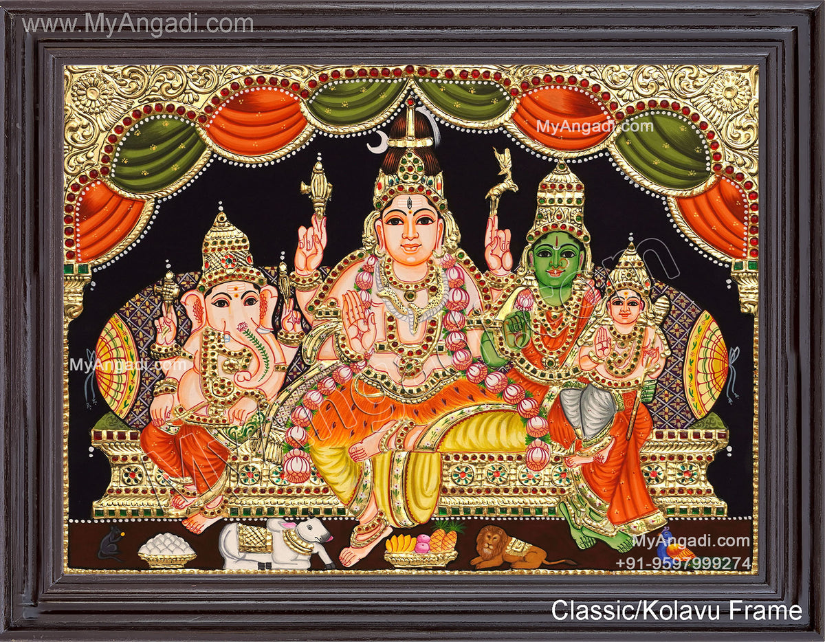 Shiva Family Tanjore Painting