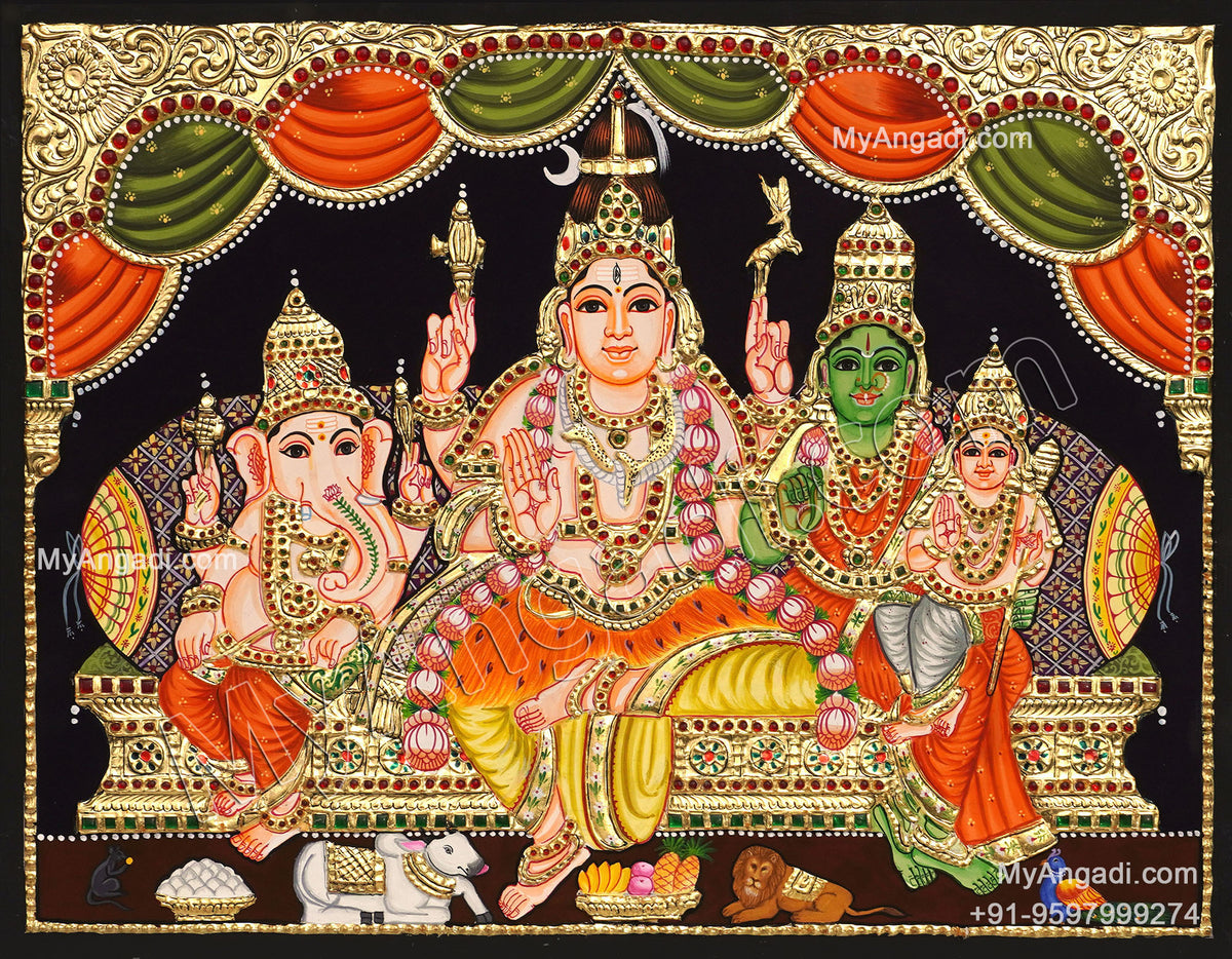Shiva Family Tanjore Painting