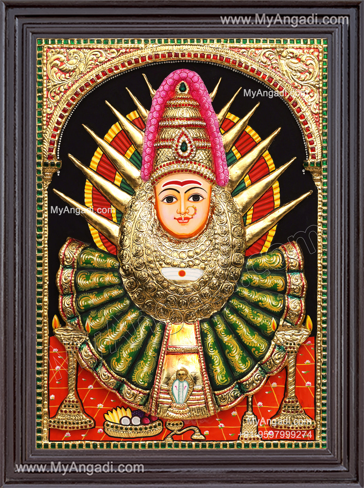 3D Yellama Devi Tanjore Painting