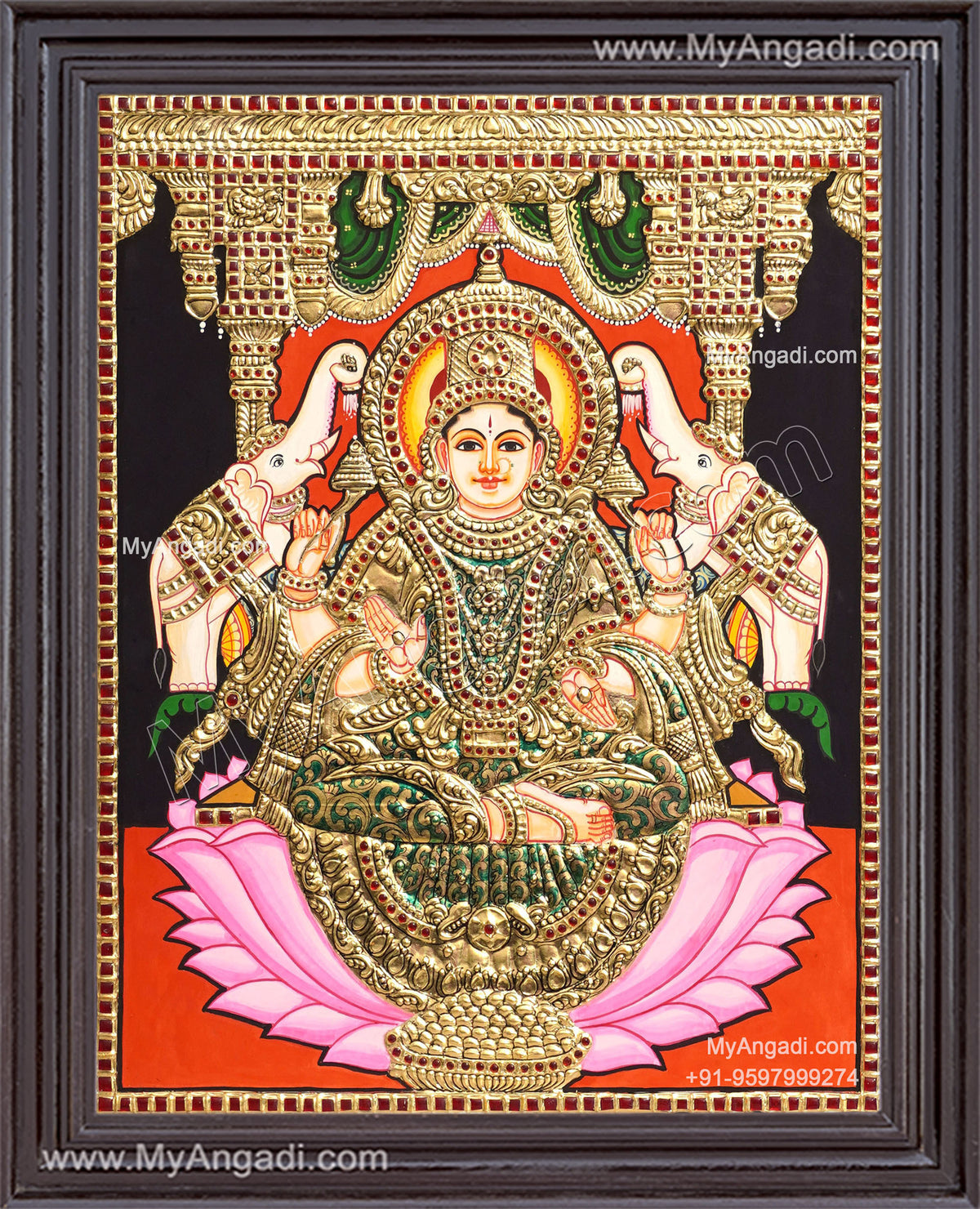 Gajalakshmi Tanjore Painting