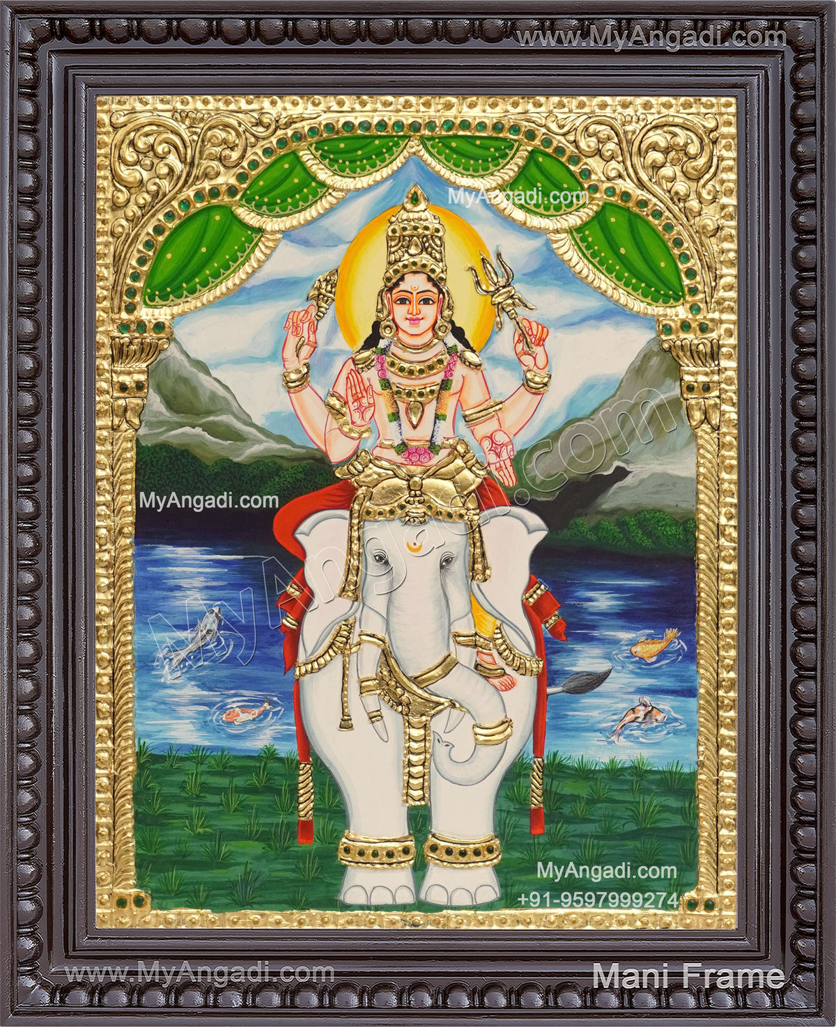 Indran Iravatham Tanjore Painting