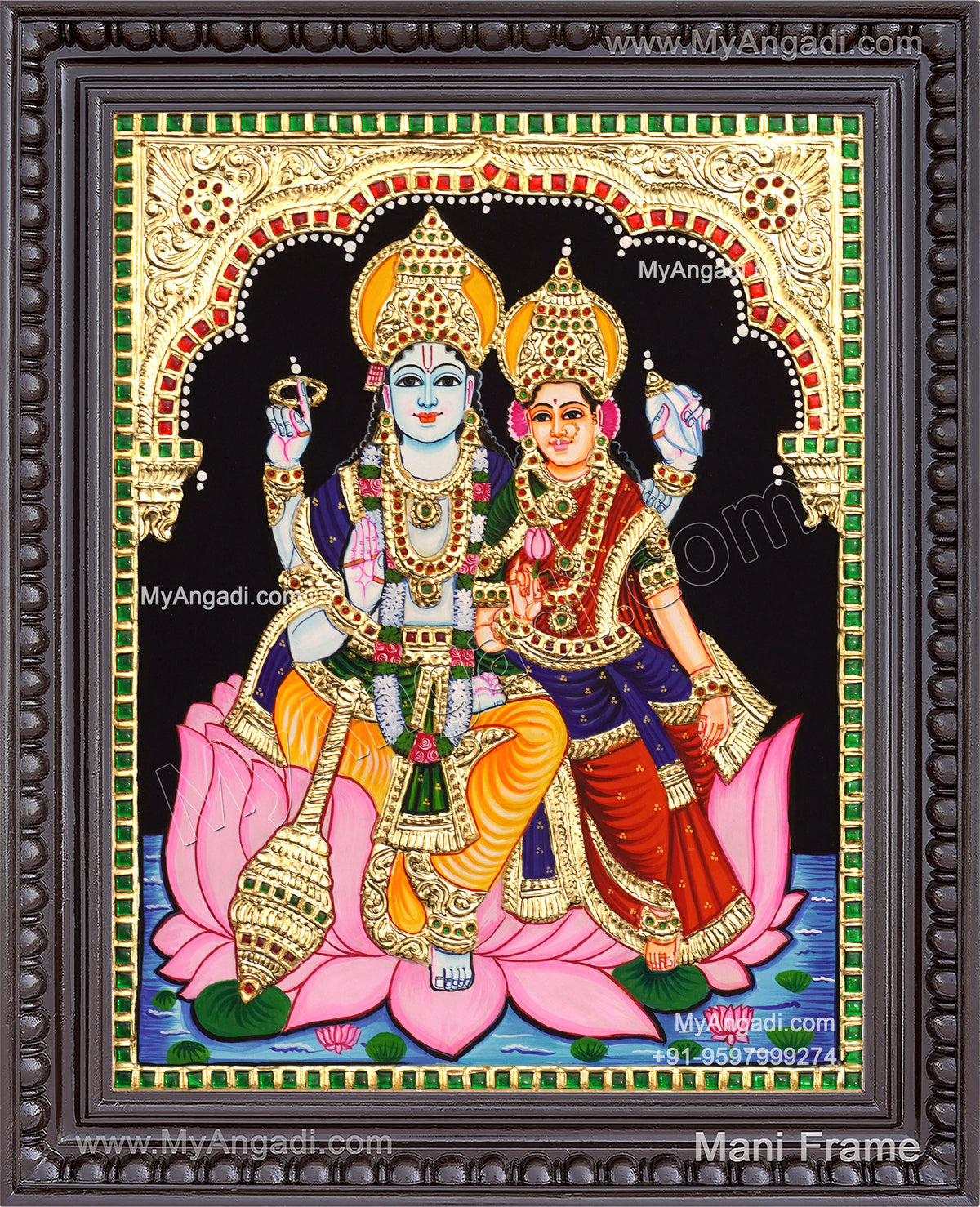 Vishnu Lakshmi Tanjore Painting