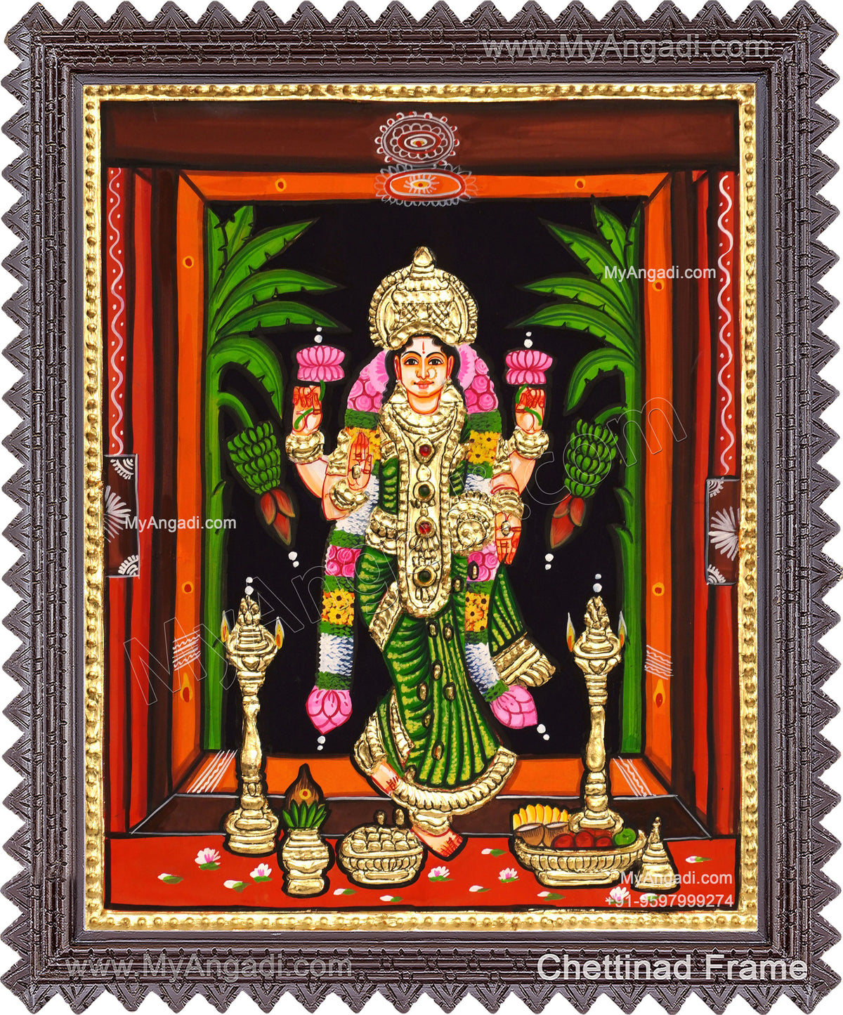 Grahalakshmi Tanjore Painting