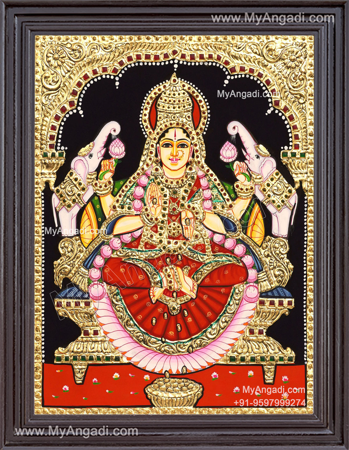 Gaja Lakshmi Tanjore Painting