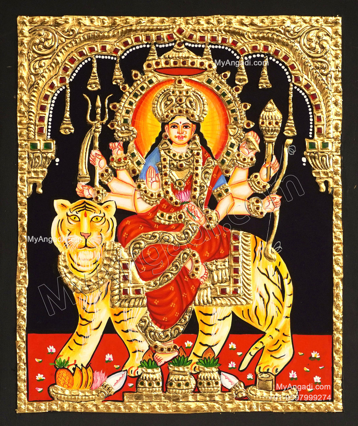 Durga Devi Tanjore Painting