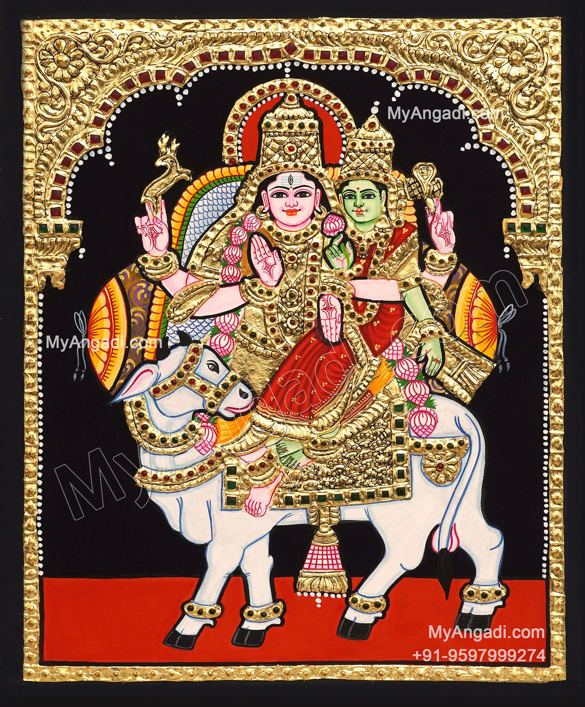 Pradhosam Sivan Parvathi Tanjore Painting