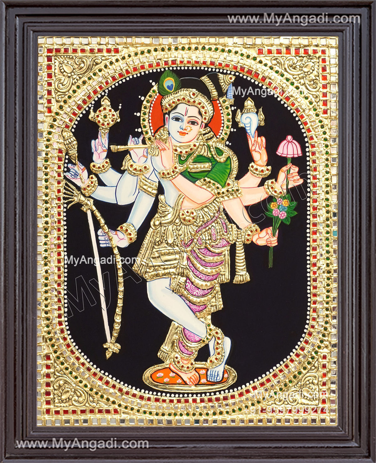 Sammohana Krishna Tanjore Painting