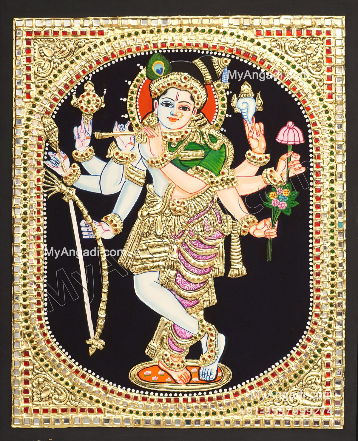 Sammohana Krishna Tanjore Painting