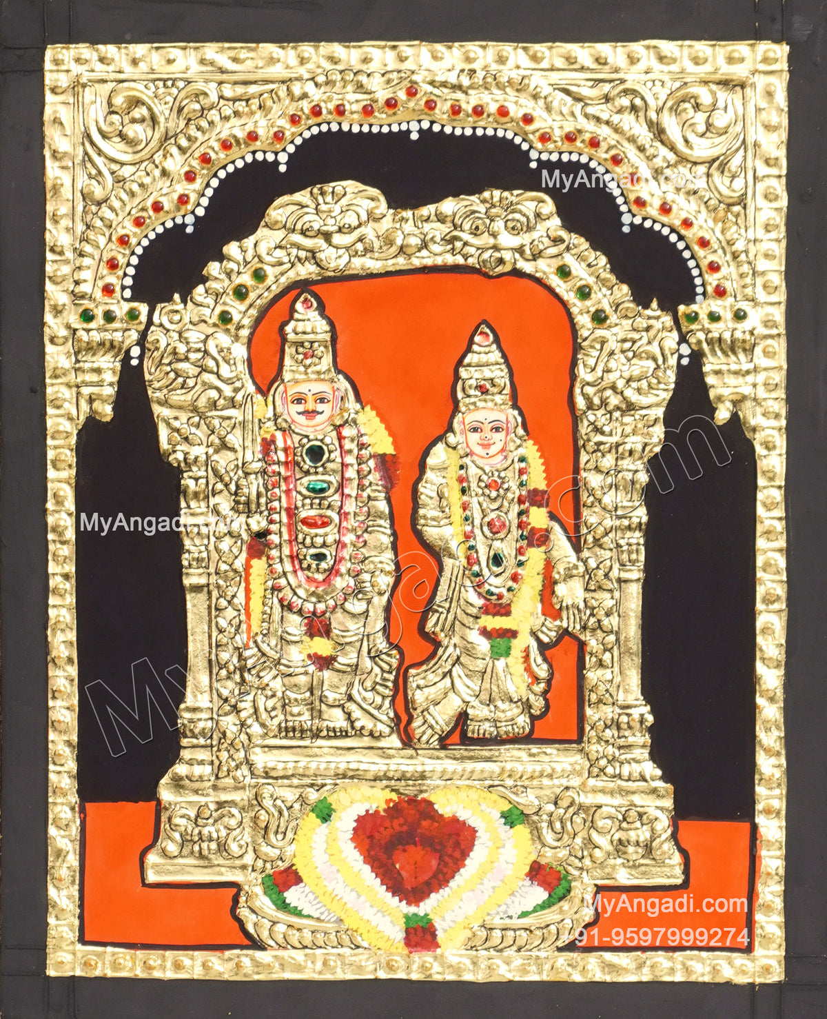 Arulmigu Raajaswamy Nallamangai Amman Tanjore Painting