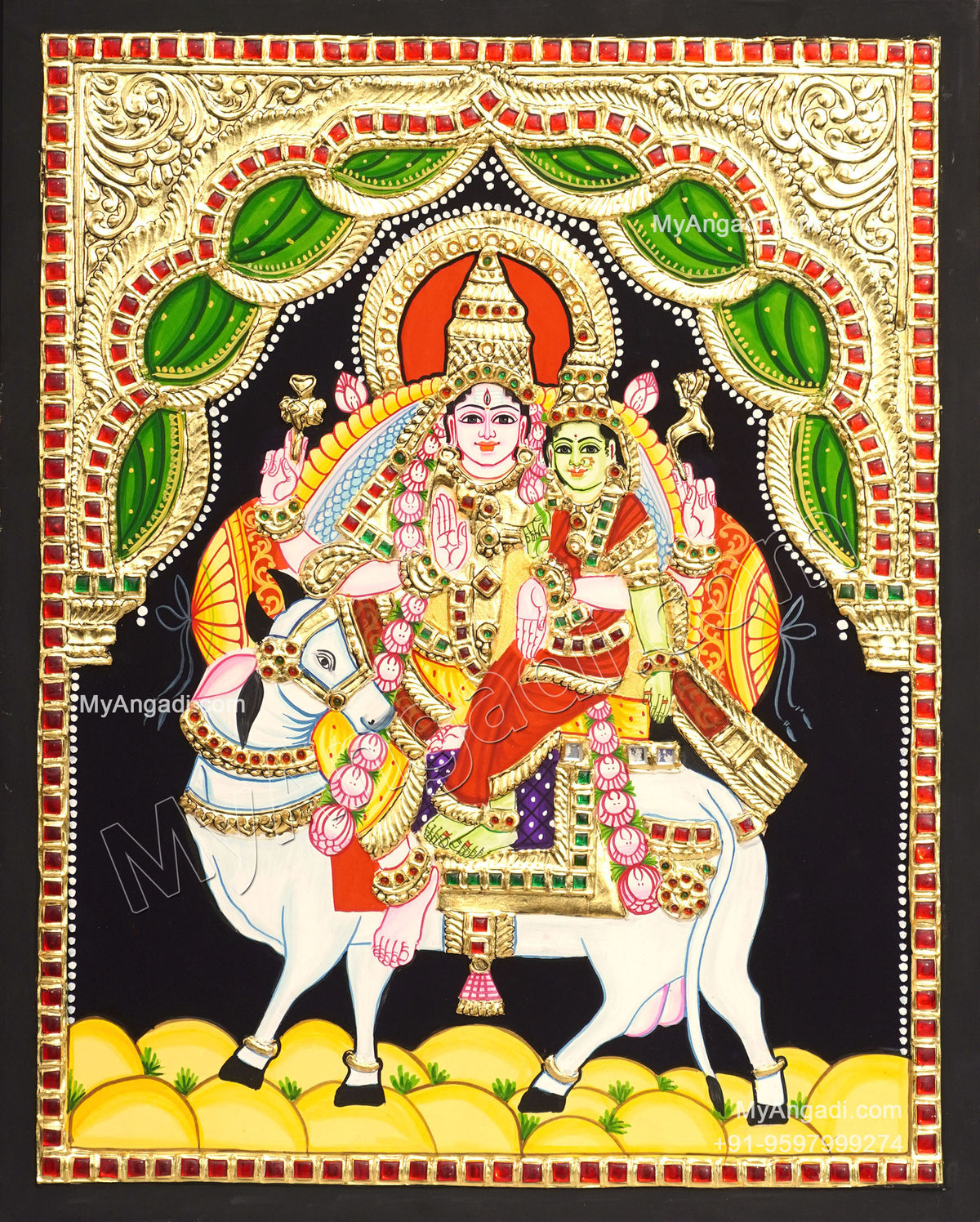 Pradhosam Sivan Parvathi Tanjore Painting
