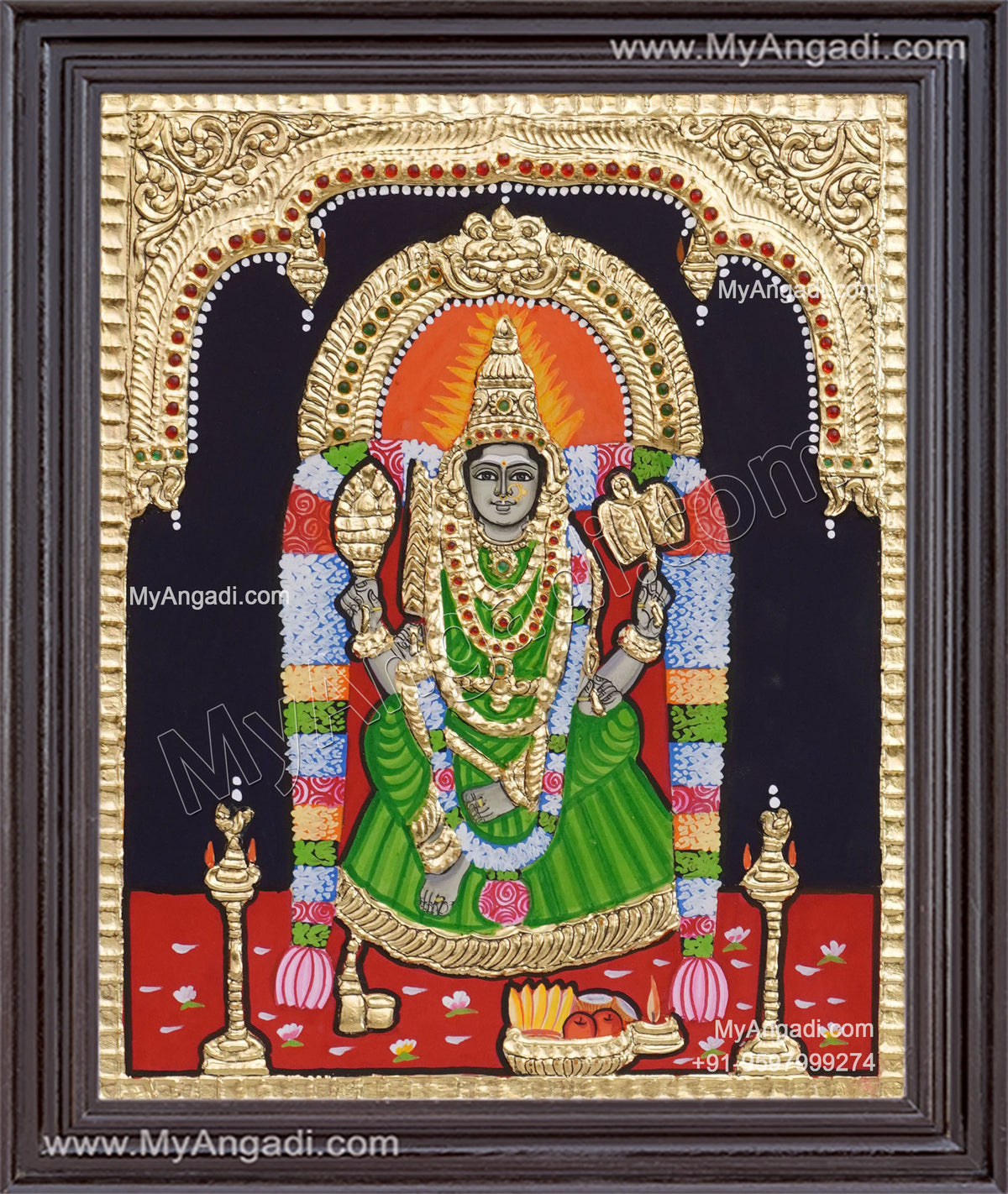 Angala Parameshwari Amman Tanjore Painting