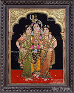 Krishna Bama Rukmani Tanjore Painting