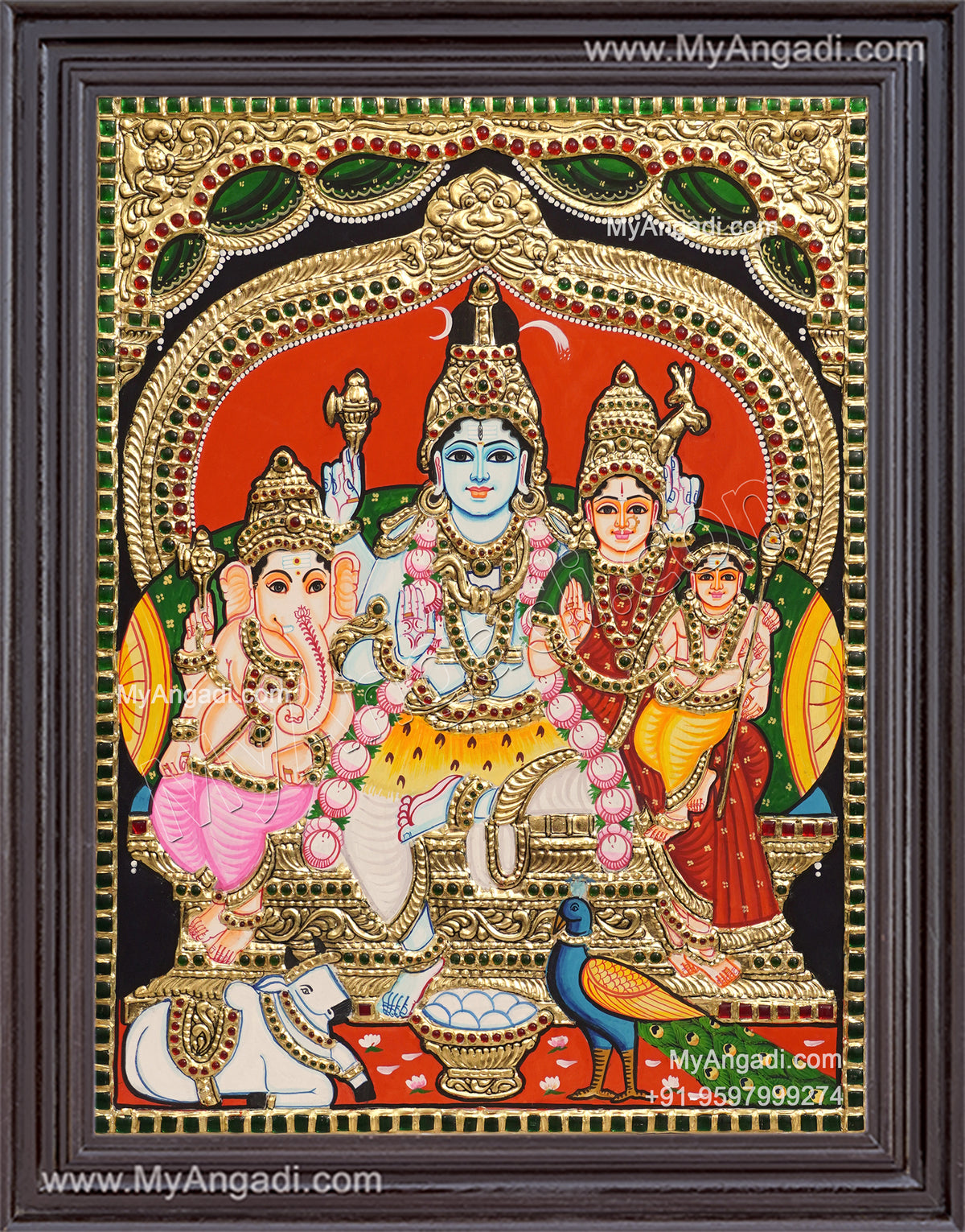 Shiva Family Tanjore Painting
