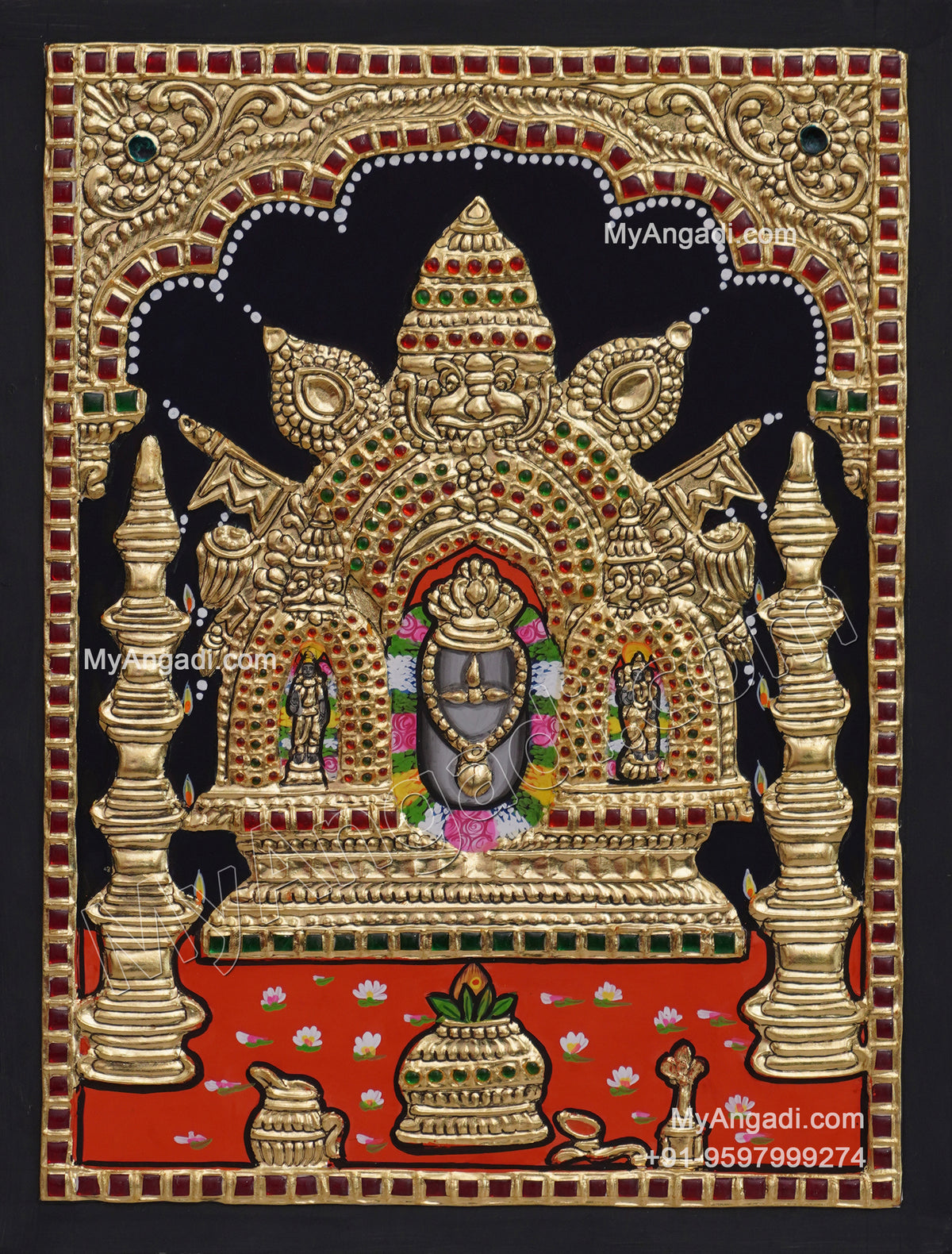 Manjunatha Swamy Tanjore Painting