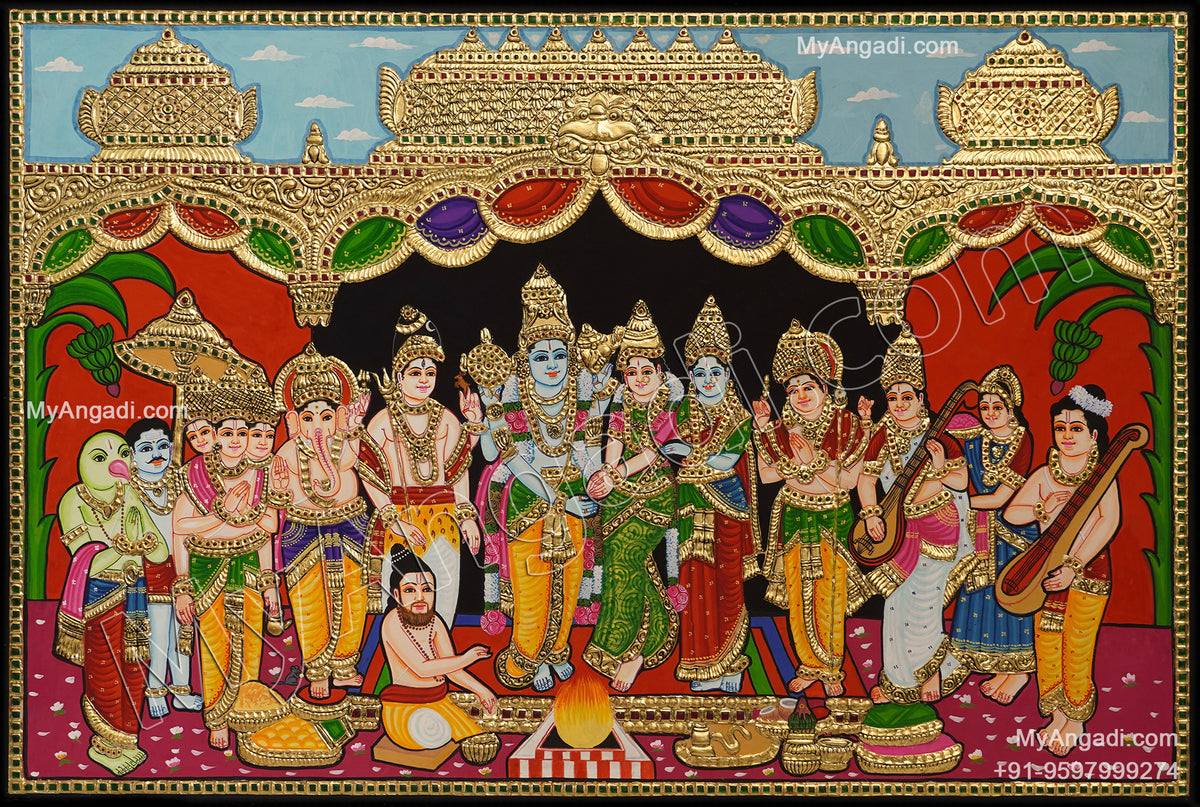 Srinivasa Kalyanam Tanjore Painting