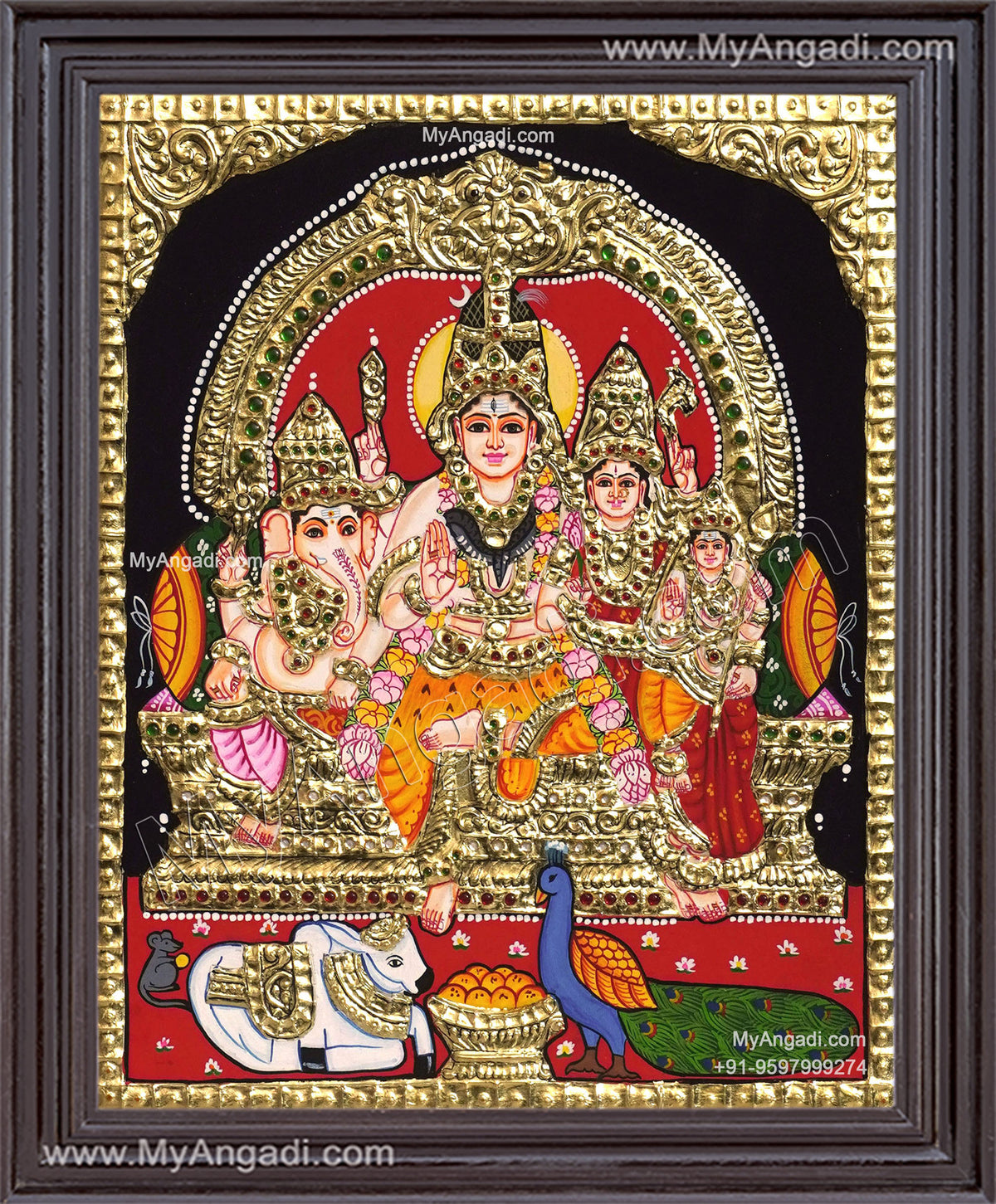Shiva Family Tanjore Painting