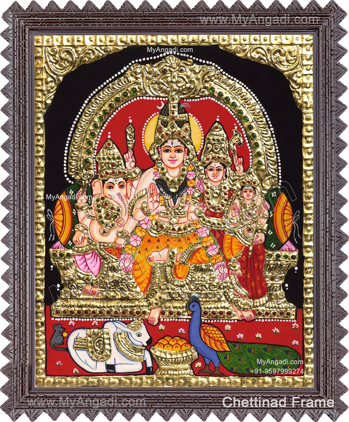 Shiva Family Tanjore Painting