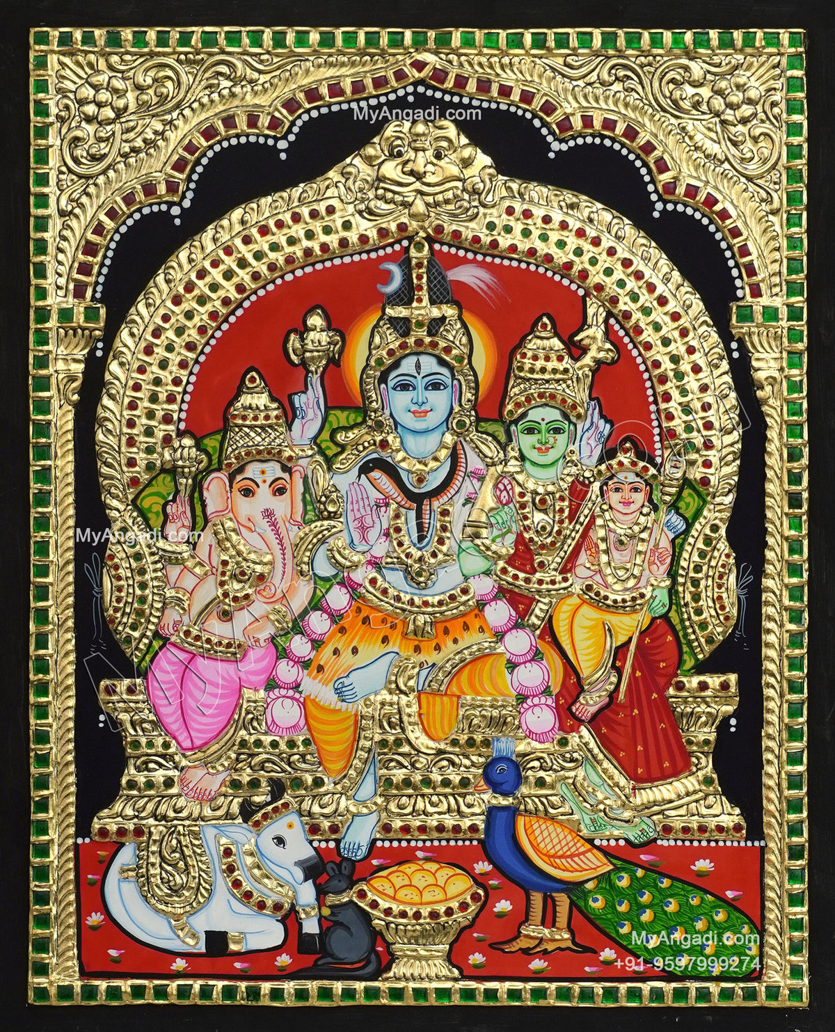 Shiva Family Tanjore Painting