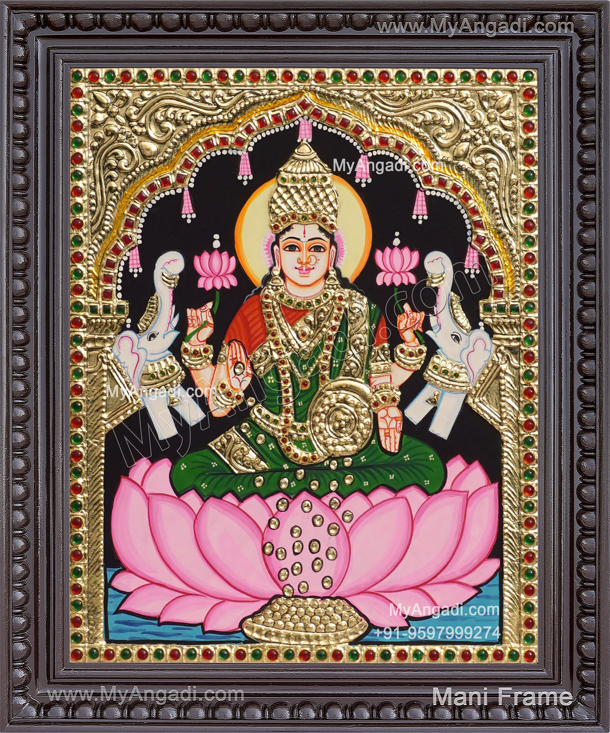 Gaja Lakshmi Tanjore Painting