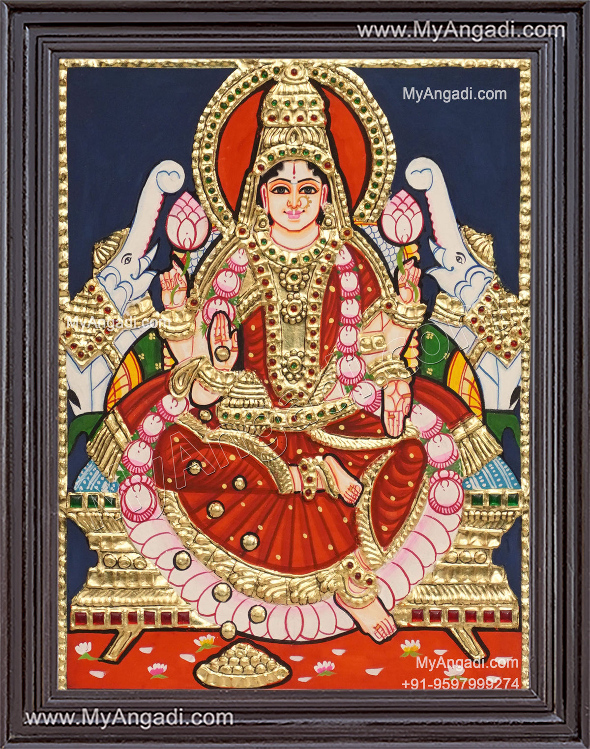 Gaja Lakshmi Tanjore Painting